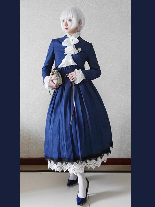 Sentaro - Warm Tea Suede - High Waist Pleated Lolita Skirt