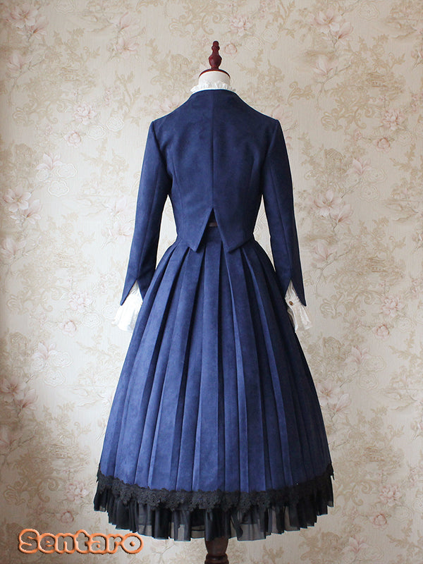 Sentaro - Warm Tea Suede - High Waist Pleated Lolita Skirt