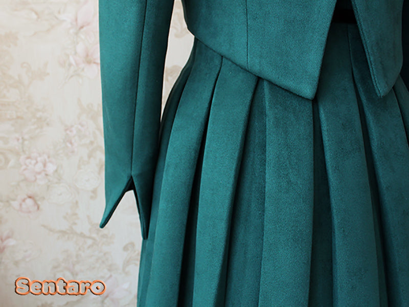 Sentaro - Warm Tea Suede - High Waist Pleated Lolita Skirt