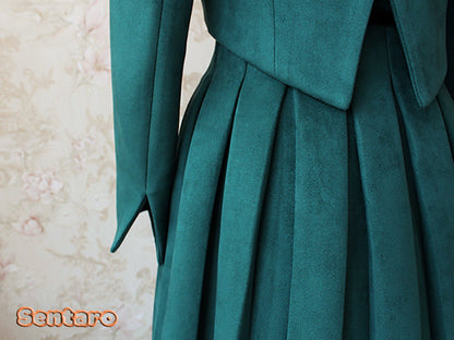 Sentaro - Warm Tea Suede - High Waist Pleated Lolita Skirt