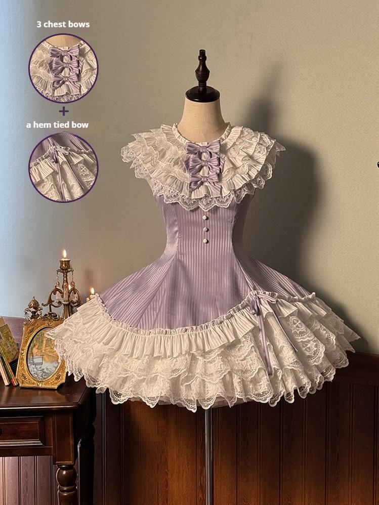 Alice Girl - Arrogant Miss - Sweet Lolita Jumper Dress with Tiered Lace Dress