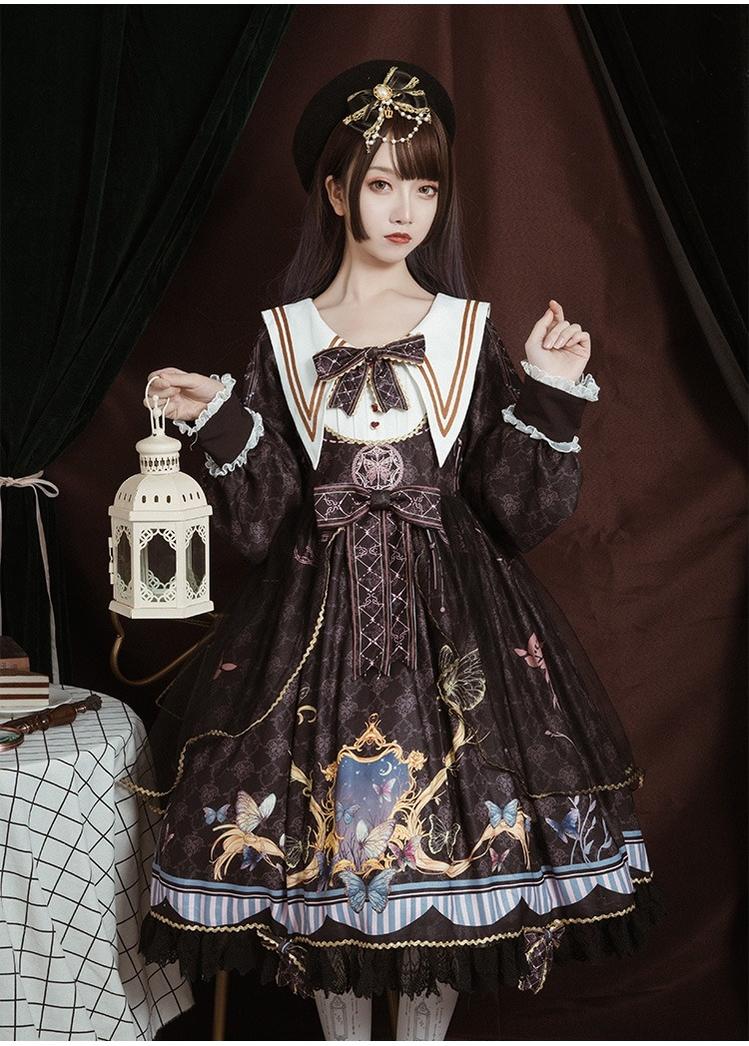 OCELOT - Classic Lolita OP Sailor Collar Elegant Lolita Dress