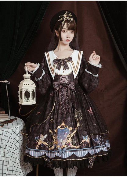 OCELOT - Classic Lolita OP Sailor Collar Elegant Lolita Dress