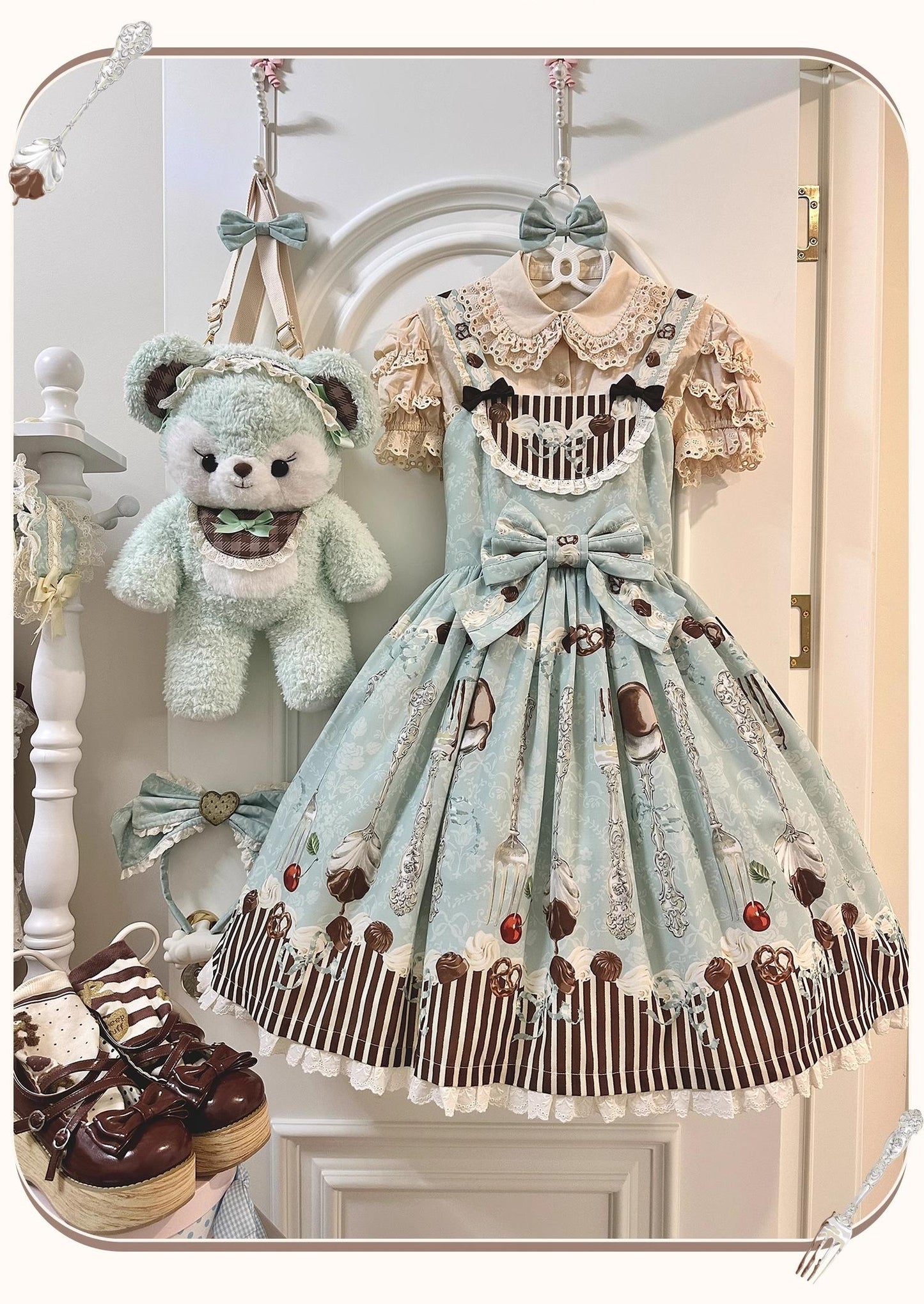 Sweet Dream Sheep - Sweet Dessert - Green Lolita Jumper Dress Lolita Headwear