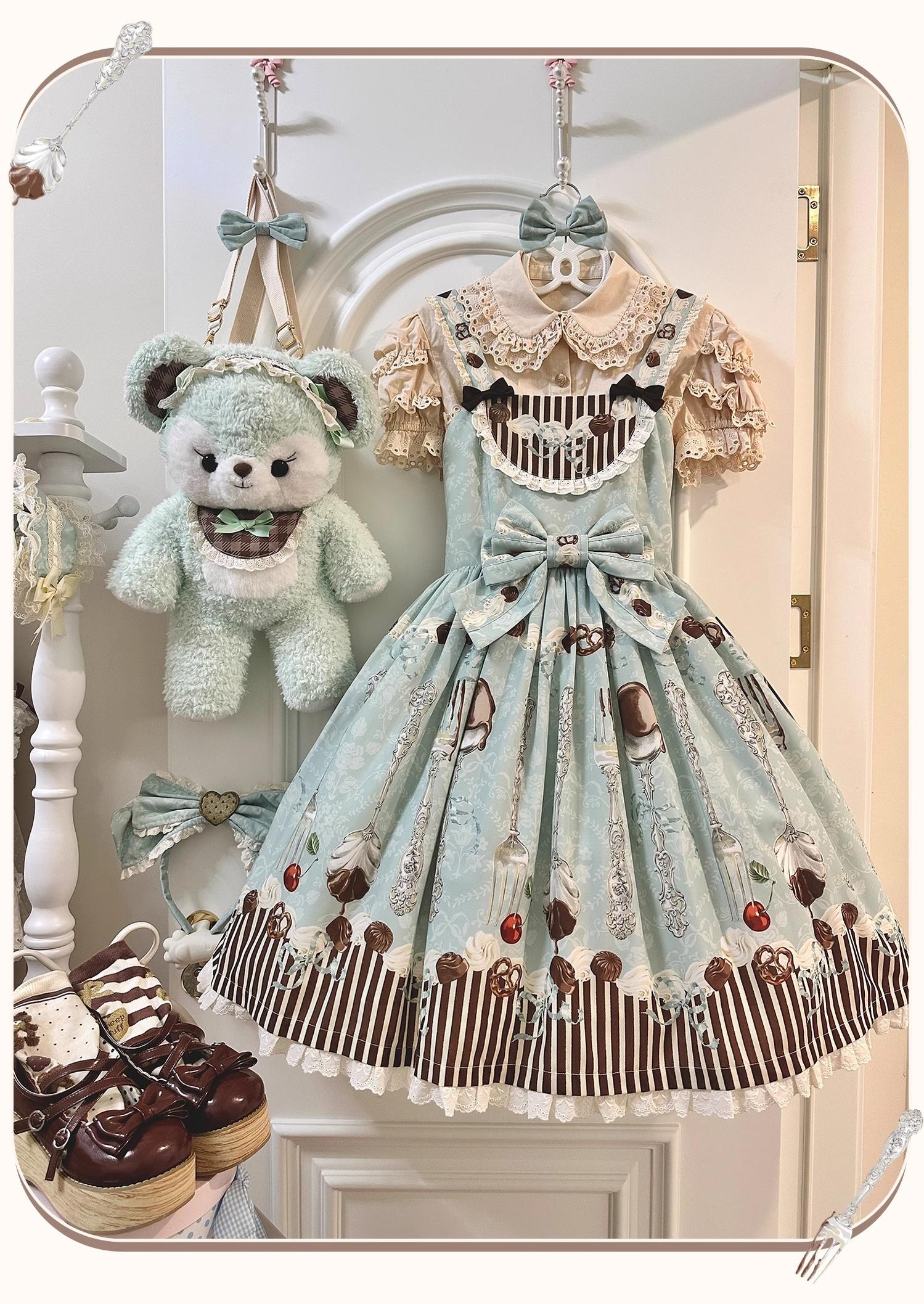 Sweet Dream Sheep - Sweet Dessert - Green Lolita Jumper Dress Lolita Headwear