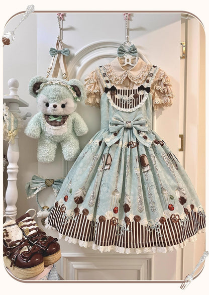 Sweet Dream Sheep - Sweet Dessert - Green Lolita Jumper Dress Lolita Headwear