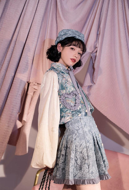 ZJstory - Gilded Age - Vintage Lolita Vest Suit Oil Painting Style Skirt Coat