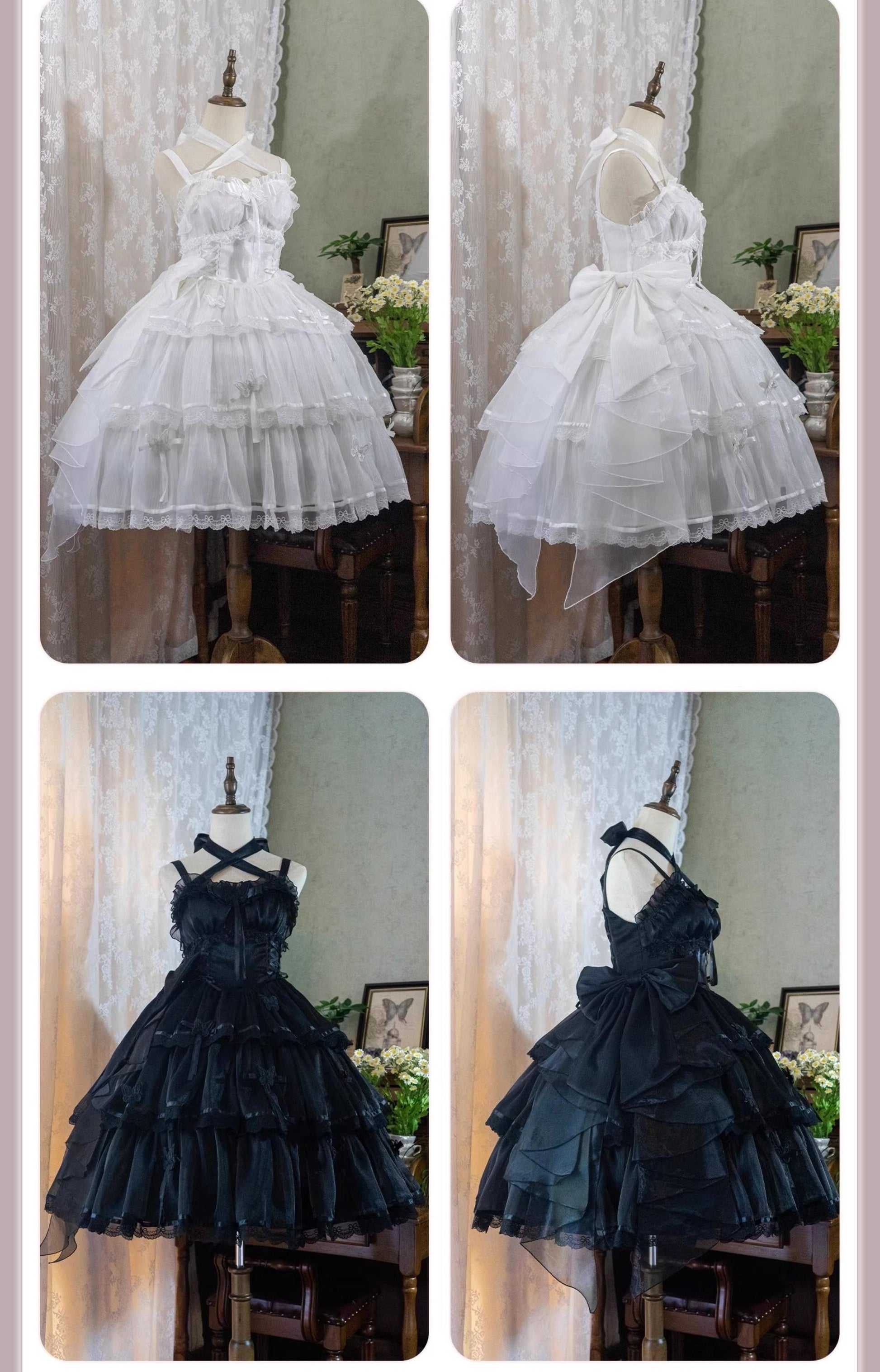 MEEKWIND - Miss Flora - Light Bridal Lolita Dress Gauze OP and JSK