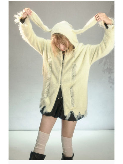 Hooded Knit Cardigan Slouchy Jacket【s0000004626】