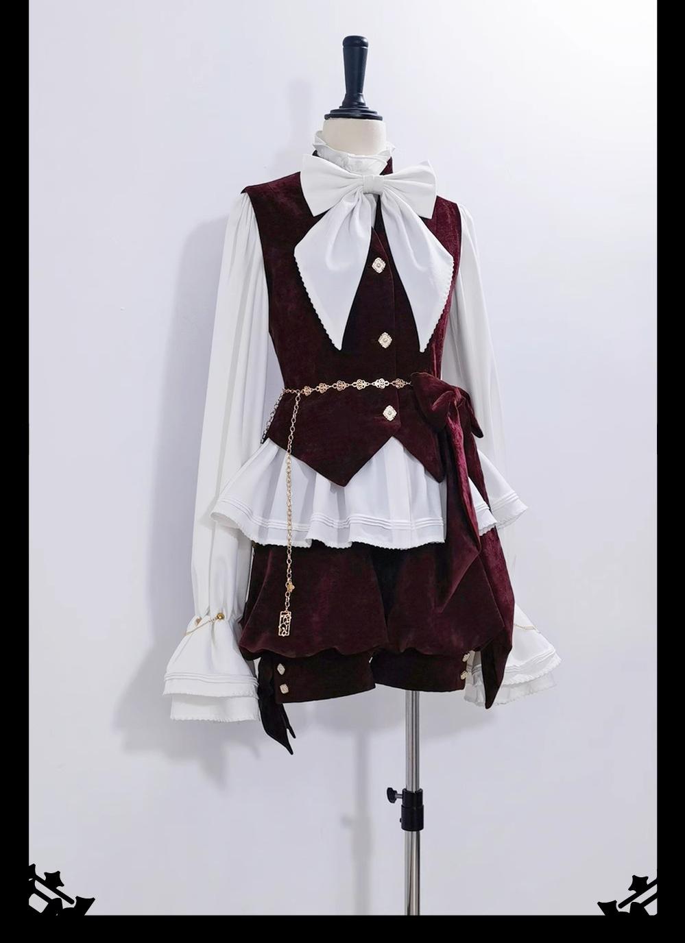 Princess Chronicles - Hare Hunter - Vintage Red Ouji Suit With Bunny Ear Hooded Jacket