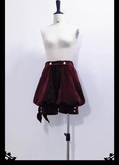 Princess Chronicles - Hare Hunter - Vintage Red Ouji Suit With Bunny Ear Hooded Jacket