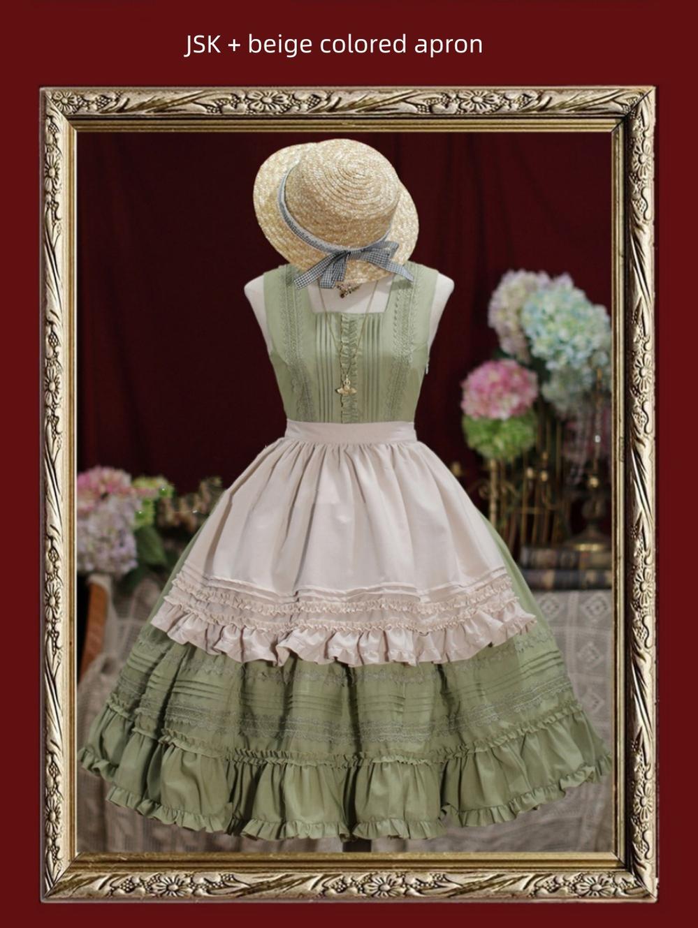Tiny Garden - Nocturne Reminiscence - Elegant Lolita JSK Dress Multi-Wear Apron Dress Set
