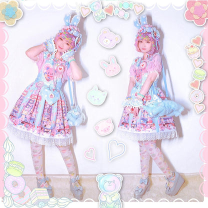 Chemical Romance - Sweetheart Doll Machine - Sweet Lolita Printed Salopette