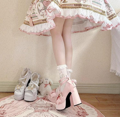 Cheesecake - Mousse Heart - Sweet Lolita High Heel Shoes Mary Jane Love Heel Shoes