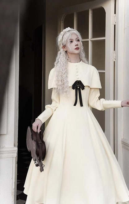 With PUJI - 13th Night - Gothic Lolita OP Dress with Built-in Cape