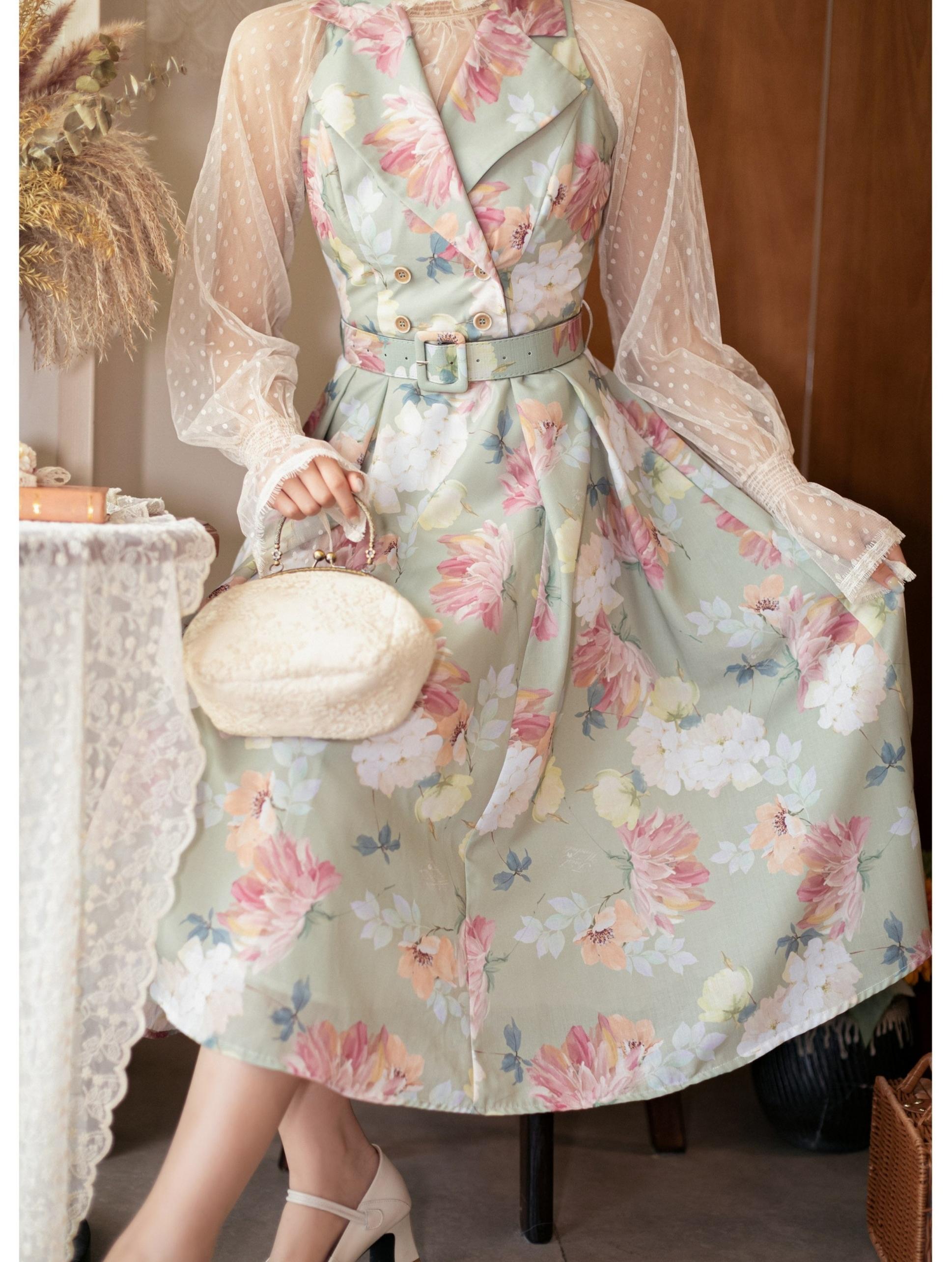 Forest Wardrobe - Afternoon Forest - Vintage Lolita Halter-neck JSK Dress in French Style
