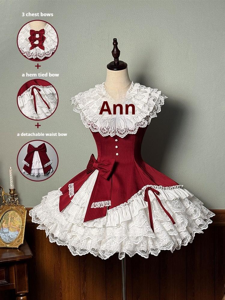 Alice Girl - Arrogant Miss - Sweet Lolita Jumper Dress with Tiered Lace Dress