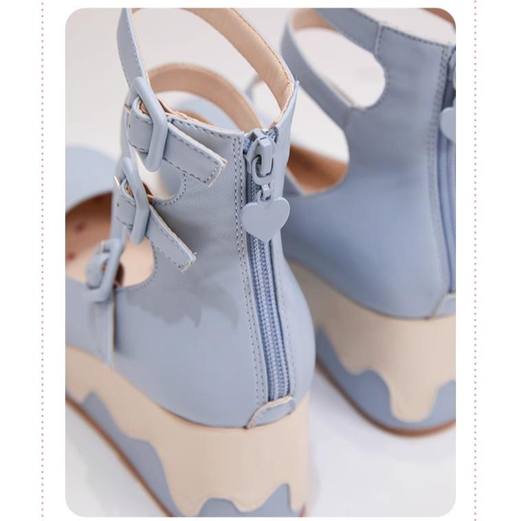 Momo - Bear Birthday Party - Kwaii Lolita Shoes Round Toe Platform Shoes