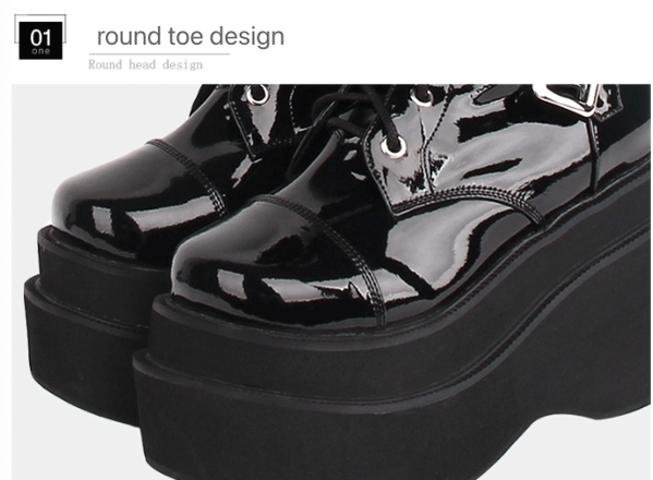 Angelic Imprint - J-fashion Punk Lolita Classic Black High Boots