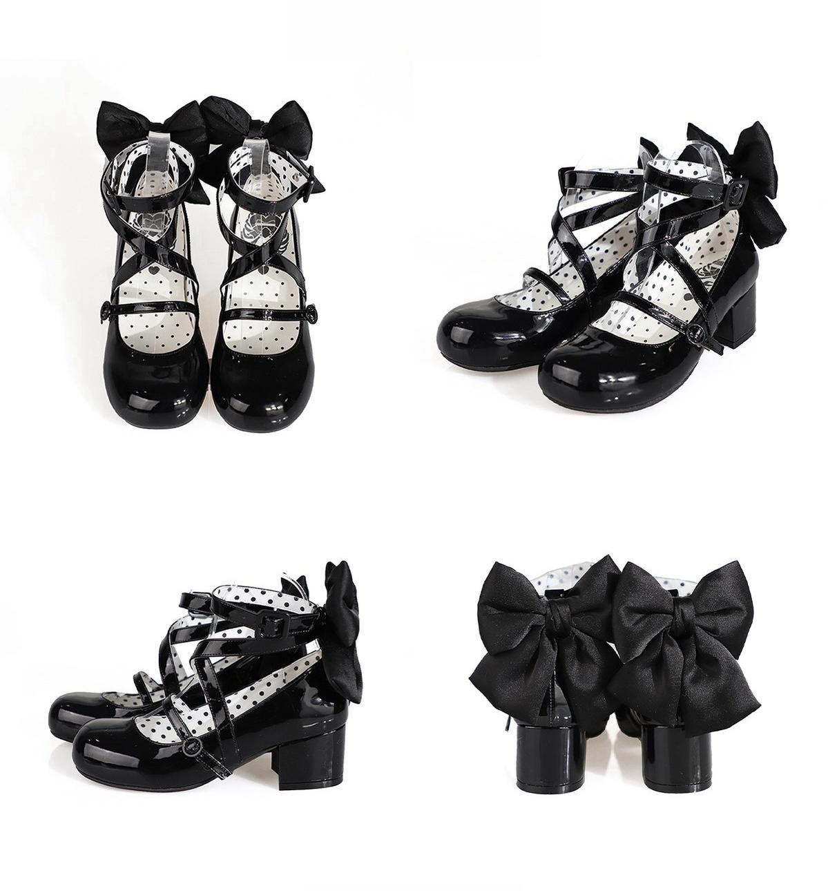 MODO - Follow in the Moonlight - Sweet Lolita Round Toe Shoes with Large Bow