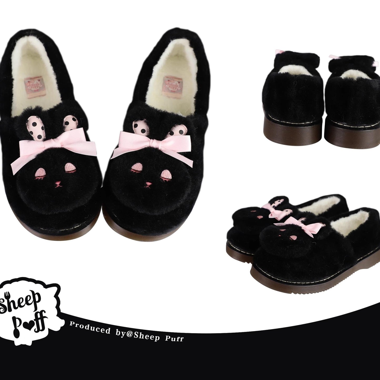 Sheep Puff - Rabbit Fur - Sweet Lolita Shoes Plush Rabbit Winter Lolita Shoes