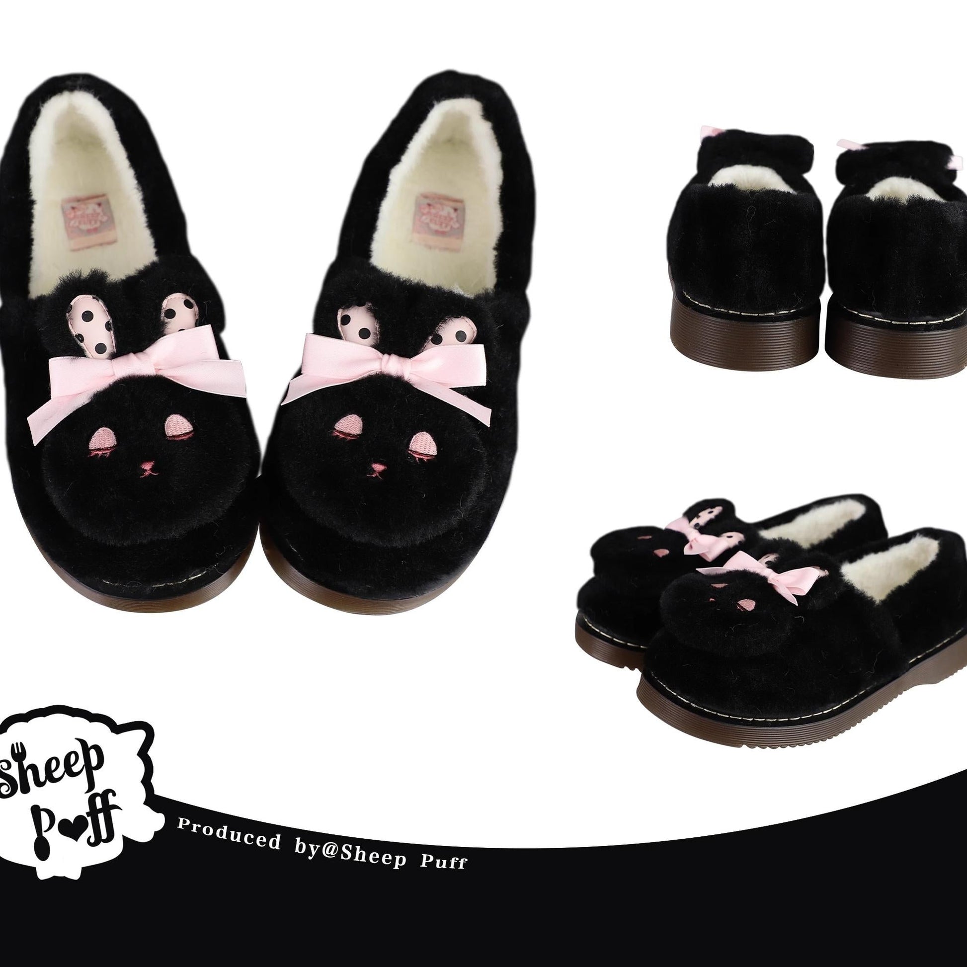 Sheep Puff - Rabbit Fur - Sweet Lolita Shoes Plush Rabbit Winter Lolita Shoes