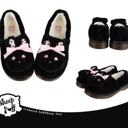 Sheep Puff - Rabbit Fur - Sweet Lolita Shoes Plush Rabbit Winter Lolita Shoes