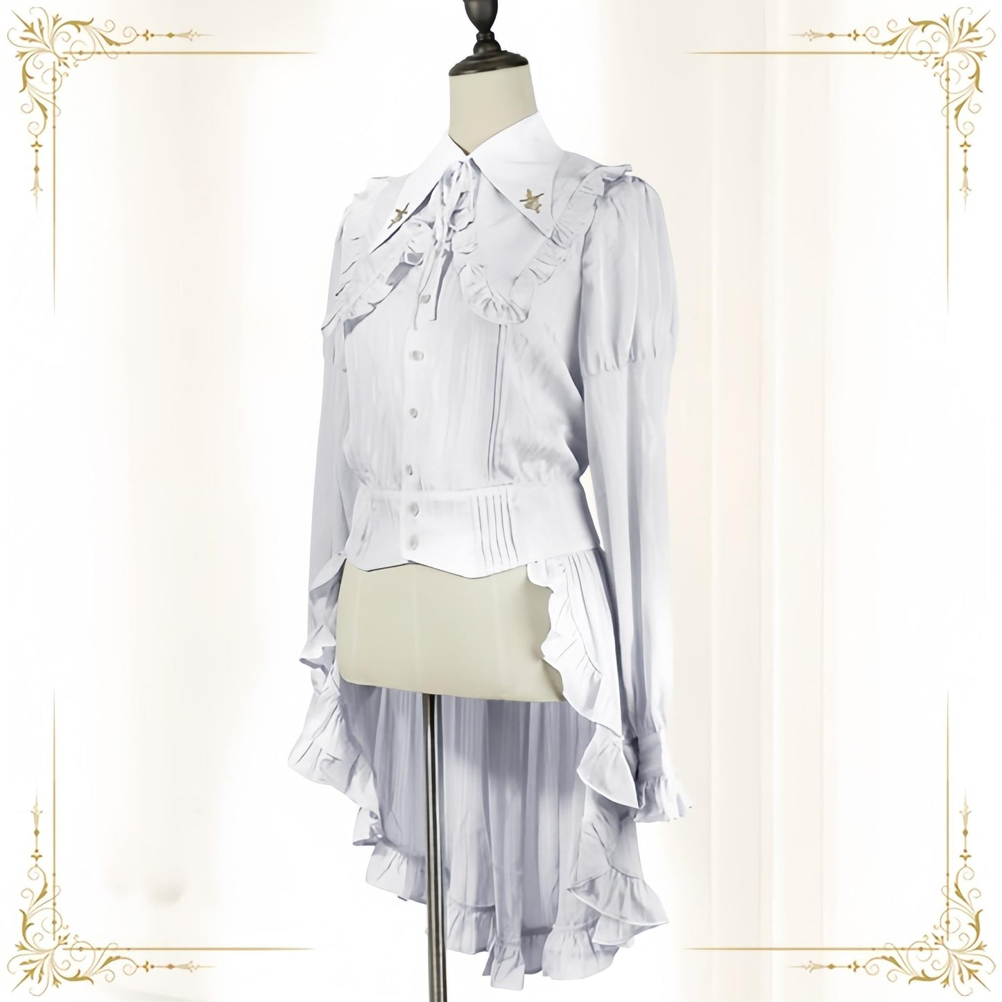 Immortal Thorn - Immortal Paperless Promise - Ouji Lolita Blouse Long Back Tail Shirt