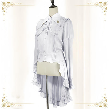 Immortal Thorn - Immortal Paperless Promise - Ouji Lolita Blouse Long Back Tail Shirt