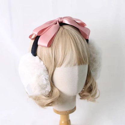 Xiaogui - Winter Lolita Earmuff Bow Plush Earmuff Ear Protector