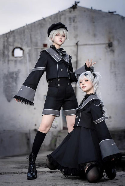 CastleToo - Rules of the Otherworld - Gothic Ouji Lolita Shorts Set with Embroidery Jacket