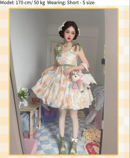 Akiyama Future Studio - Sunflower Print Lolita JSK Dress in Breathable Light Fabric