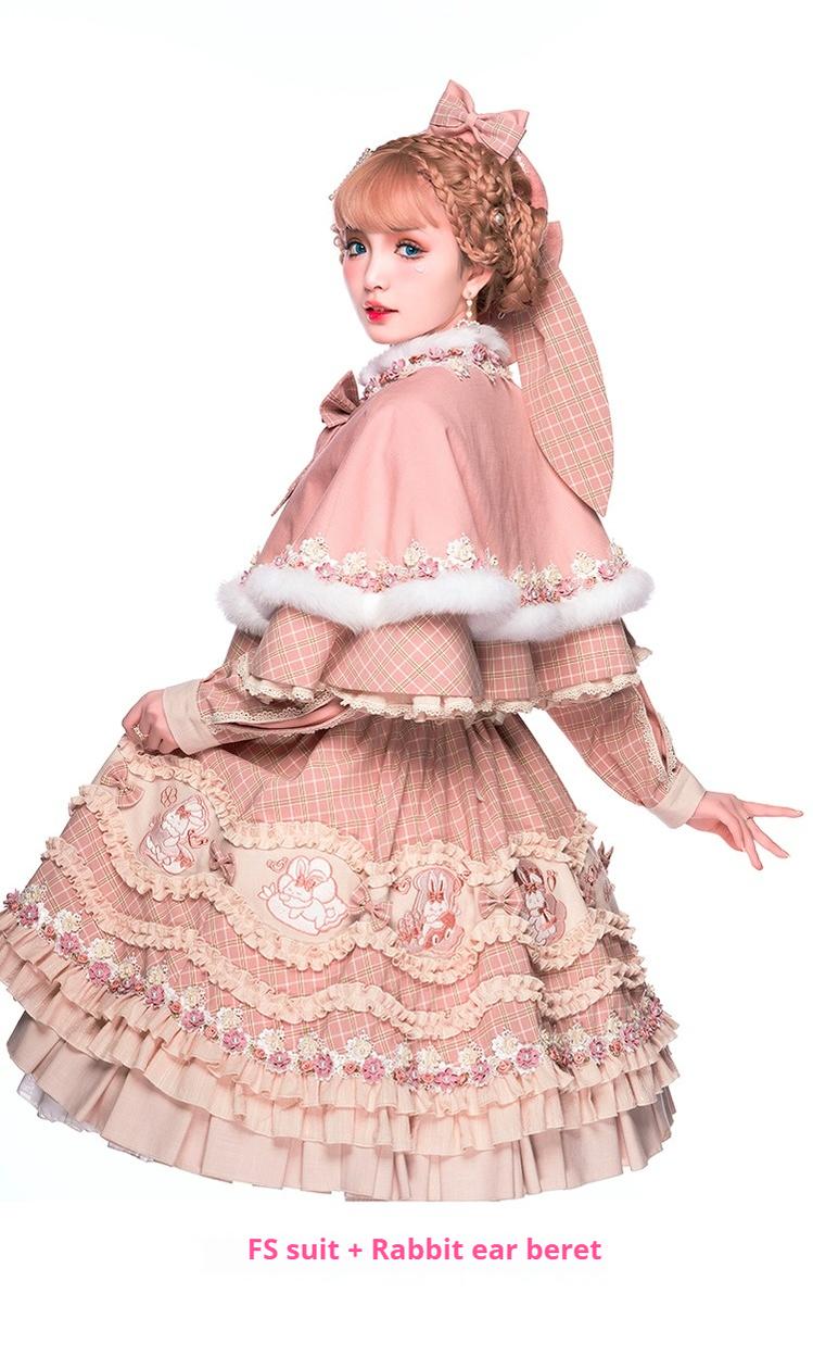 Youpairui - Helford - Sweet Coordinated Lolita Suit Pink Plaid Lolita SK Set