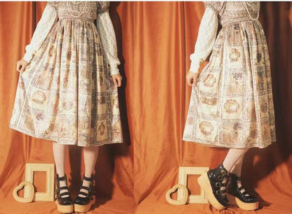 MODO - Retro Lolita Platform Shoes Round Toe Thick Sole