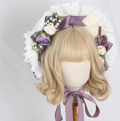 Xiaogui - Elegent Lolita Bonnet Bows Straw Hat