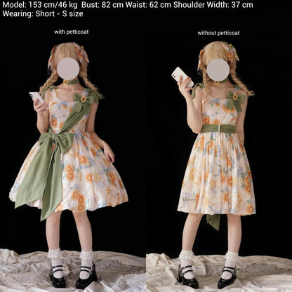 Akiyama Future Studio - Sunflower Print Lolita JSK Dress in Breathable Light Fabric