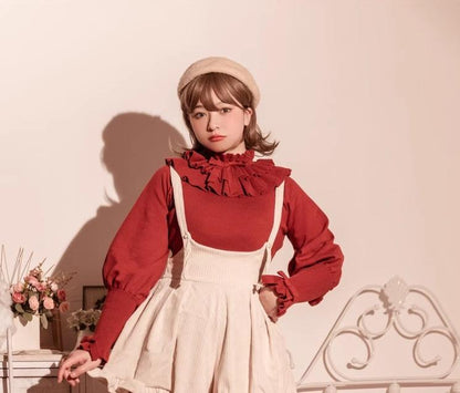 Miaoplus - Sweet Lolita Knit Sweater Long Sleeve Winter Lolita Top