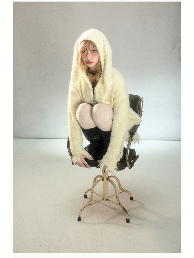 Hooded Knit Cardigan Slouchy Jacket【s0000004626】