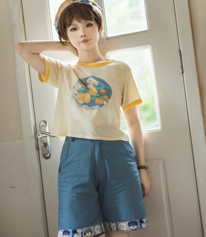 Miss Point - Daisy Lemon - Daily Lolita Lemon Print T-Shirt Customized