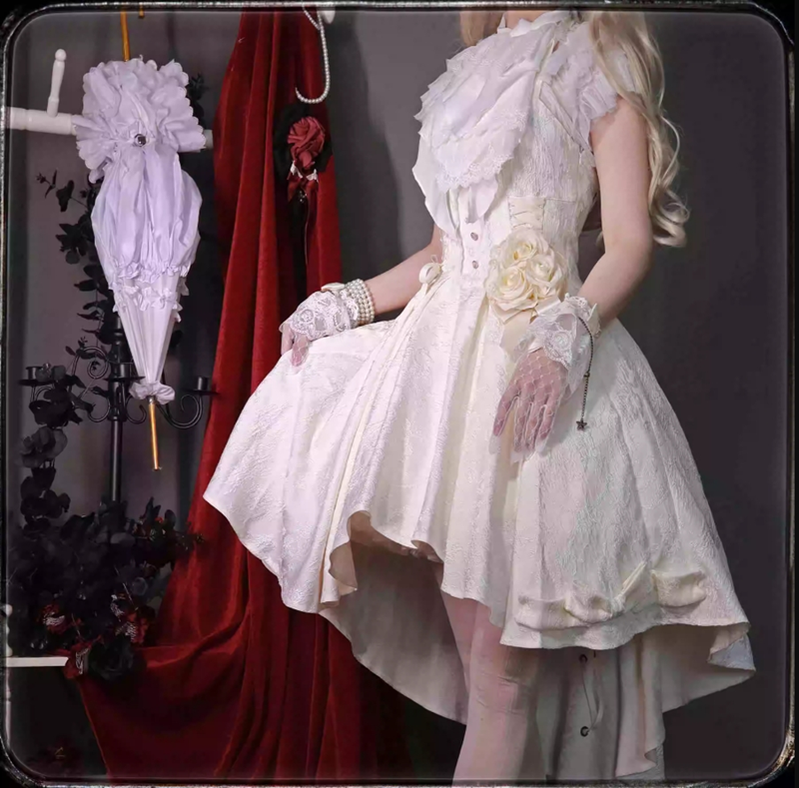 Strawberry Duck - Gothic Lolita Dress White Lolita JSK