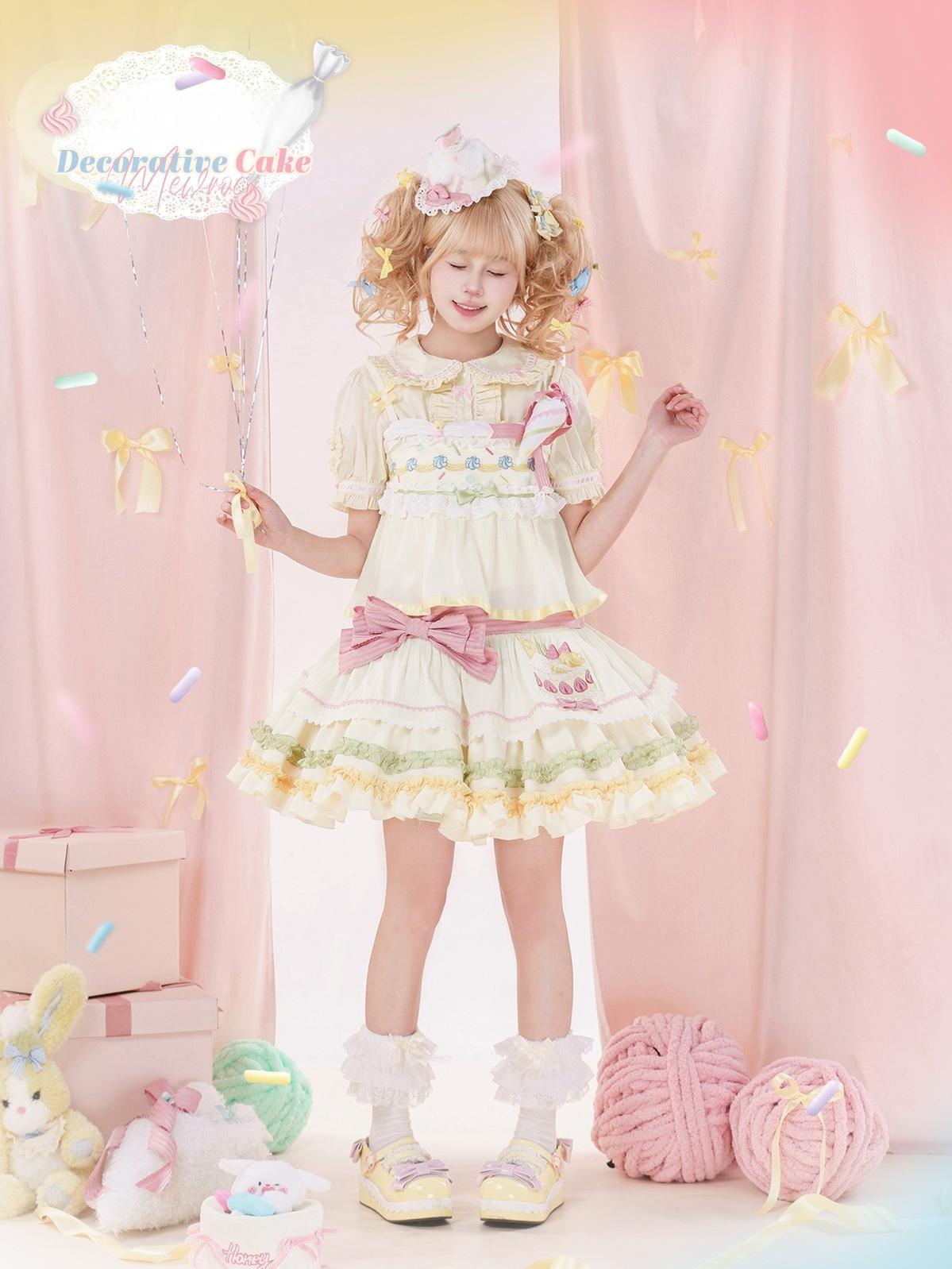 Mewroco - Decorative Cake - Sweet Lolita JSK Camisole Jumper Dress