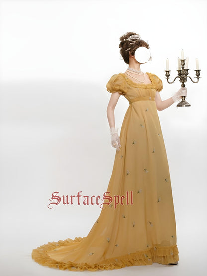 Surface Spell - Spring Rendezvous - Vintage Lolita OP Dress Embroidered Empire Waist Dress