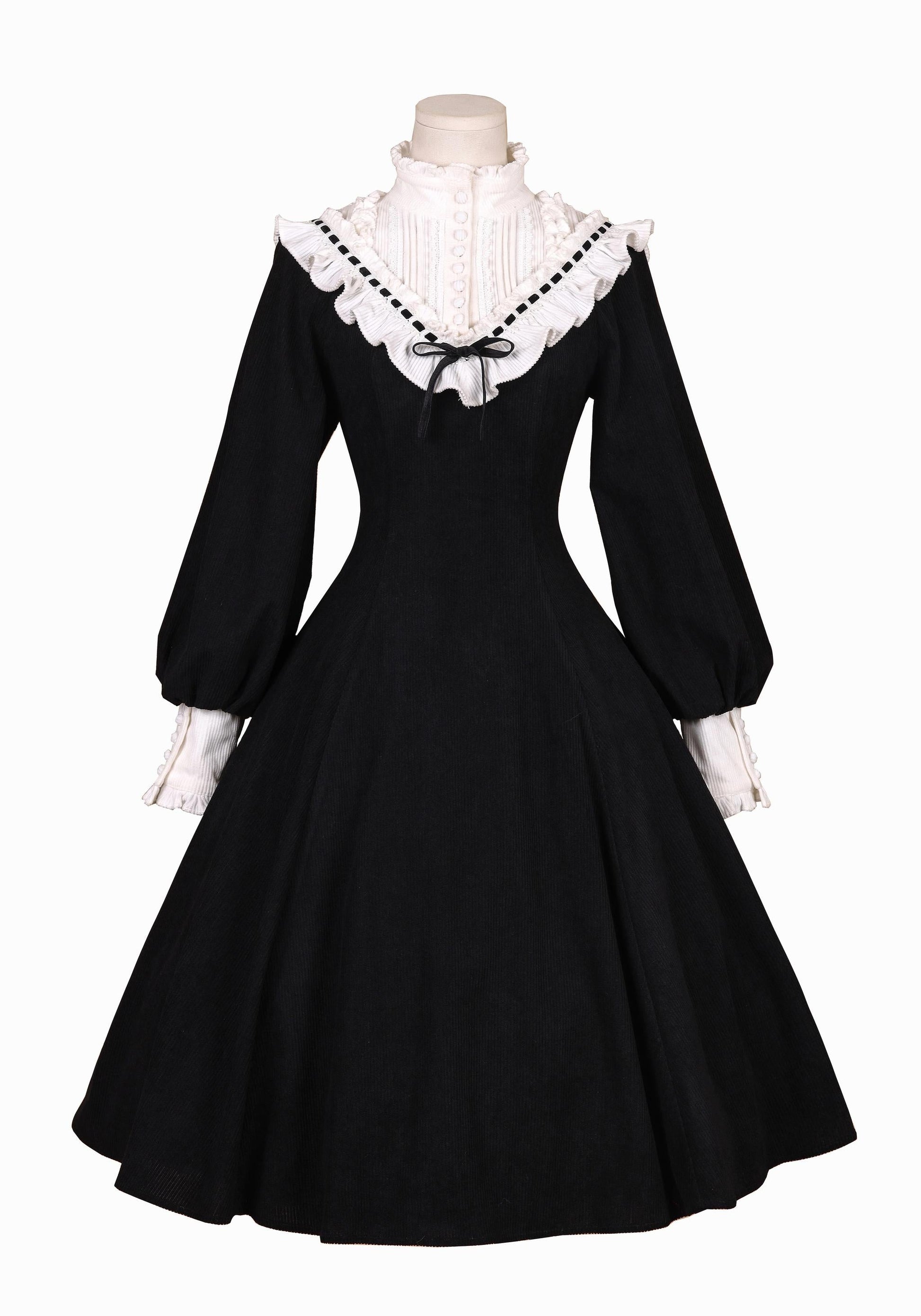 Miaoplus - Winter Birch Forest - Elegant Lolita OP Dress Corduroy Long Sleeve Winter Dress