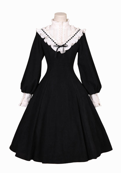 Miaoplus - Winter Birch Forest - Elegant Lolita OP Dress Corduroy Long Sleeve Winter Dress