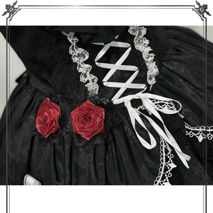 CastleToo - Night Rose - Elegant Ouji Lolita Suits, JSK / Shorts