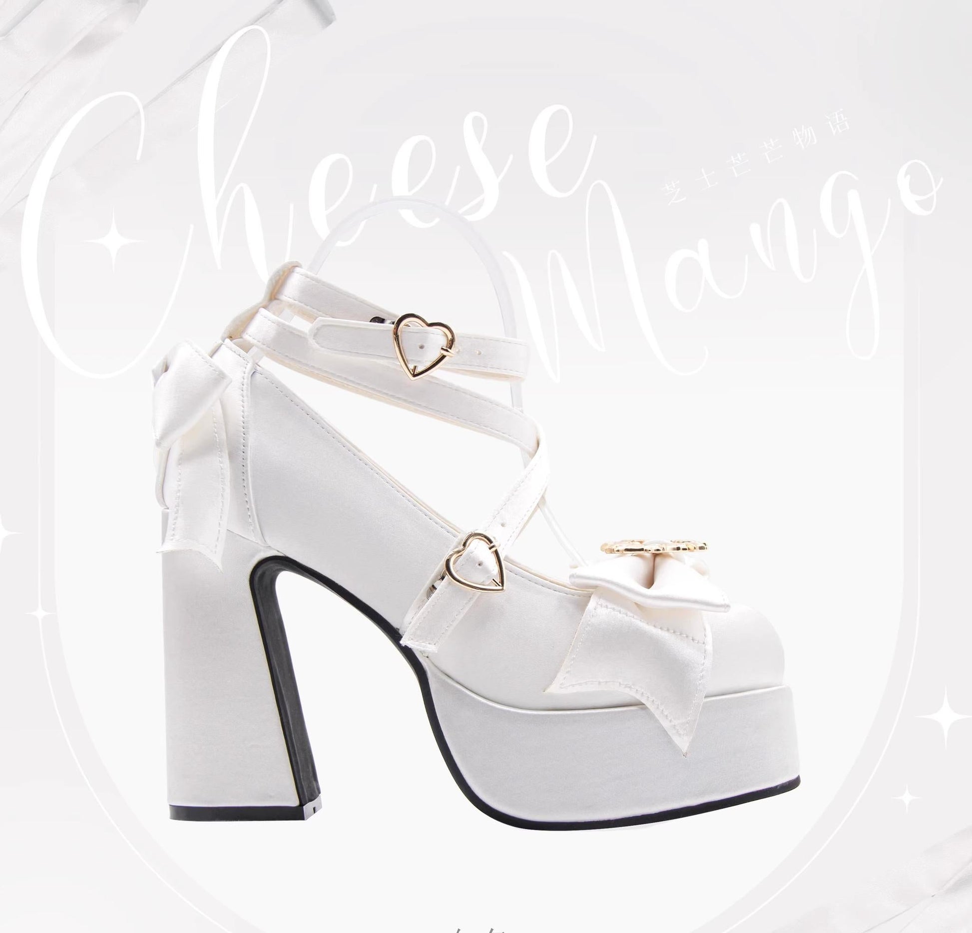Cheesecake - Mousse Heart - Sweet Lolita High Heel Shoes Mary Jane Love Heel Shoes
