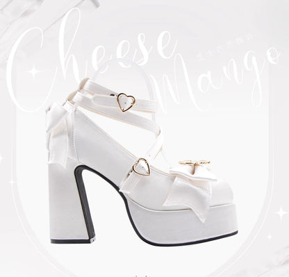 Cheesecake - Mousse Heart - Sweet Lolita High Heel Shoes Mary Jane Love Heel Shoes