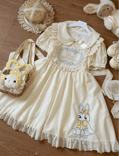 Niu Niu - Sweet Dream Bunny - Plus Size Kawaii Lolita Apricot OP