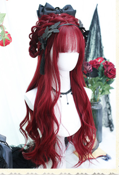 Dalao Home - Burning - Wine-red Long Curly Lolita Wig