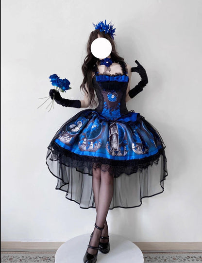 Caged Bird Hotel - Eclipsed Moon Gallery - Plus Size Halloween Gothic Lolita Skirt & Bodice Set
